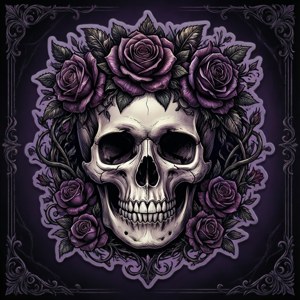 Donker estetiese skedelplakker met blomme en wingerde. — Tecno Phantom Muurpapier