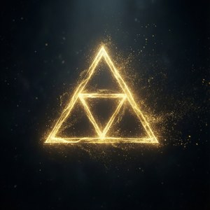 Die Triforce wat in die duisternis skyn — Huawei nova Flip Muurpapier