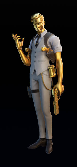 Goue vel Midas Fortnite agtergrond — iPhone 16 Muurpapier