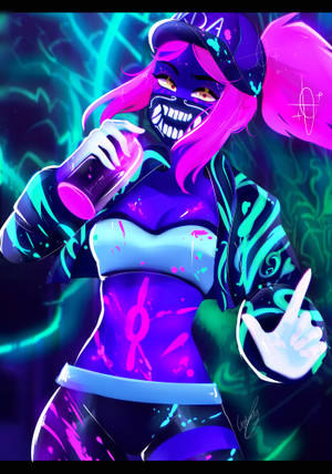 Grafiese Kuns LoL KDA Akali muurpapier — OnePlus Pad 4 Muurpapier