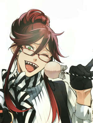 Grell Sutcliff wat 'n kleurvolle en felle pose in 'n boeiende illustrasie slaan. — Kindle Muurpapier