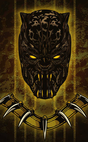 Grieselige Goue Jaguar Killmonger-agtergrond — RedMagic Astra 2 Muurpapier