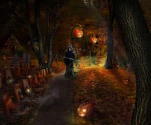 Griezelige Halloween prente — Halloween estetiek Muurpapier