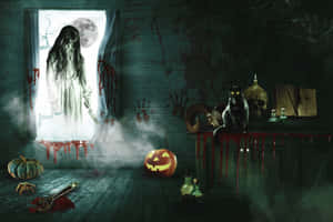 Griezelige Halloween Agtergrond — Grusige halloween Muurpapier