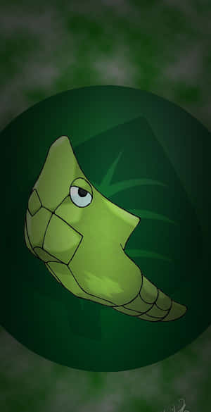 Groen Blaar Met Metapod Foon — Liggroen esteties Muurpapier