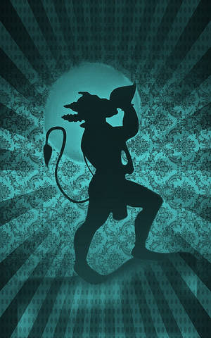 Groen God Hanuman met Skulp — Honor Pad 10 Muurpapier