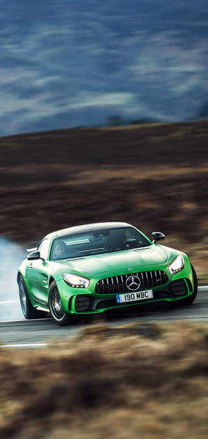 Mercedes AMG iPhone Groen Resies — iPhone 13 Pro Max Muurpapier