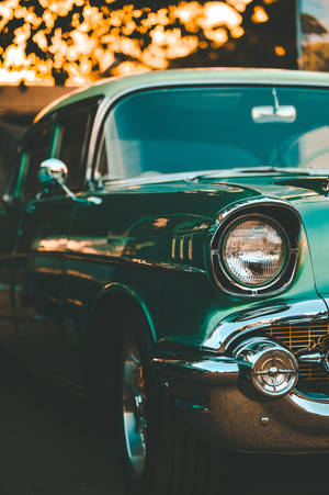 Groen Retro Estetiese Motor agtergrond — Retro estetika Muurpapier