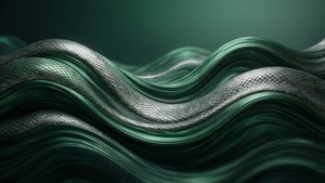 Sleek abstrakte golwe in Slytherin-kleure. — Slytherin estetiek Muurpapier