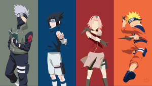 Groep Naruto Span 7 Minimalisties — Naruto karakters Muurpapier