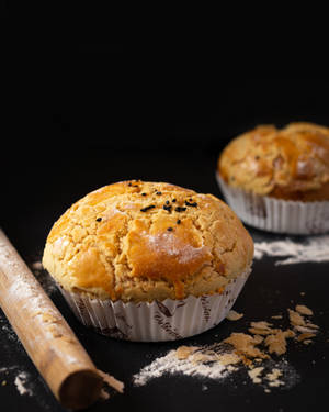 Groot Muffins Met Rolpen-agtergrond — 4:5 Muurpapier
