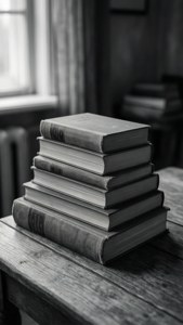 Vintage stapel boeke in grys estetika — Grys esteties Muurpapier
