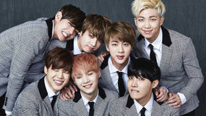 Grys Pak Bts Oulik Esteties — Bts groep foto GIF Muurpapier
