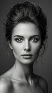 Elegante grys estetiese portret van 'n vrou — Grys esteties Muurpapier