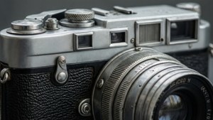 Vintage kamera in grys estetika nabyfoto — Grys esteties Muurpapier