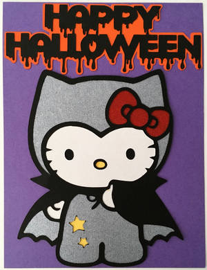 Grys vlermuis Hello Kitty Halloween plakpapier — Hello Kitty Halloween Muurpapier