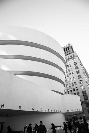 Guggenheim Museum New York Swart en Wit — Xiaomi Pad 9 Pro Max Muurpapier