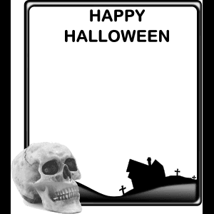 Halloween Groet Skedel en Silhoeët