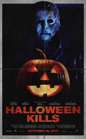 Halloween Kills gebrande masker plakaat-agtergrond — Lenovo Idea Tab Plus Muurpapier