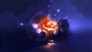 Halloween Oulike Prente — Swart Kat Muurpapier