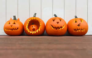 Halloween Pampoen Prente — Grusige halloween Muurpapier