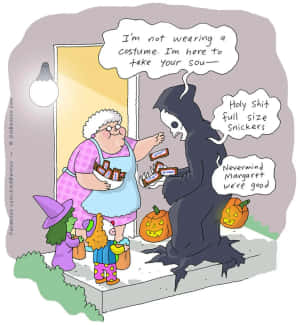 Donker Humor Prente — Strokiesprent Halloween Muurpapier