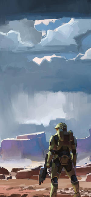 Halo Infinite digitale kuns plakpapier — iPhone 16 Pro Max Muurpapier
