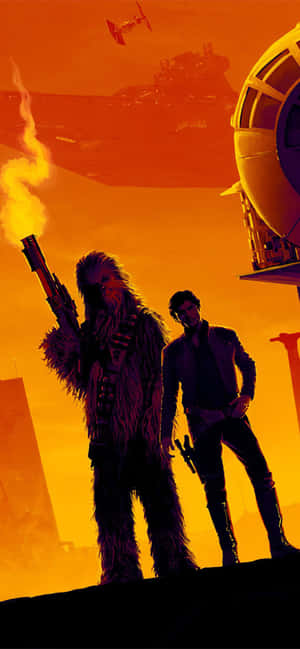 Han Solo en Chewbacca in Solo: 'n Star Wars-storie — Galaxy C Muurpapier