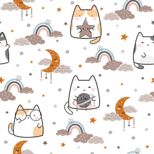 Oulike Katpatroon — Estetiese kat Muurpapier