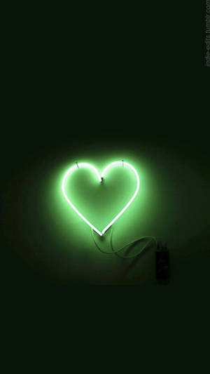 Hart Neon Groen Estetika — Neongroen Muurpapier