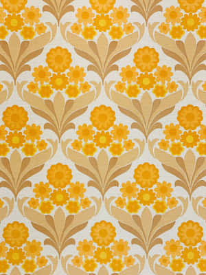 70's Blomme — Goue estetika Muurpapier