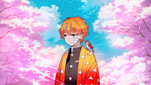 Hartseer Zenitsu van Demon Slayer — Demon slayer zenitsu Muurpapier