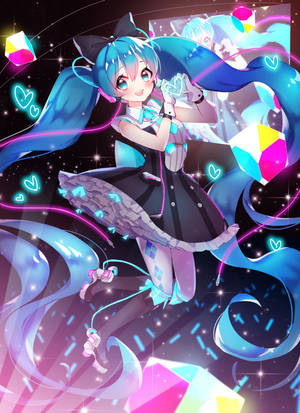 Pragtige HD kunswerk Hatsune Miku agtergrond — OnePlus Pad 3 Muurpapier