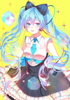 Pragtige HD anime-kuns Hatsune Miku agtergrond — OnePlus Pad 2 Pro Muurpapier