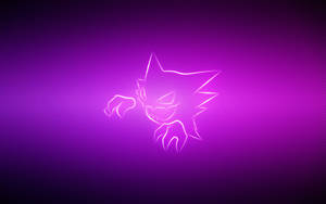 Neonviolet kuns van Pokémon Haunter agtergrond.