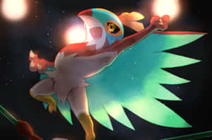 Hawlucha veg in arena — Anime baklei Muurpapier