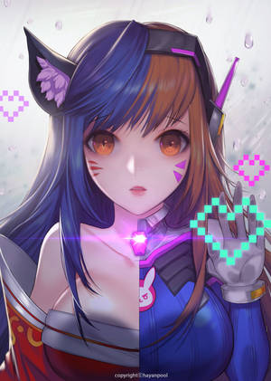 Fan Kuns DVA Pixel Hart muurpapier — Oppo Pad 6 Muurpapier