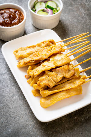 Heerlike Hoender Satay - 'n Smaak van Suidoos-Asië — Huawei MatePad 11.5 S (2025) Muurpapier