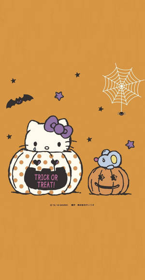 Hello Kitty Halloween Oulike Kuns muurpapier — Hello Kitty Halloween Muurpapier
