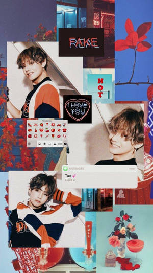 Herfsseun BTS Lid V Esteties — Herfs Muurpapier