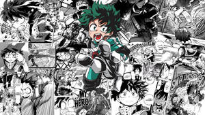 Hero Midoriya Manga Paneel muurpapier — Manga-paneel Muurpapier