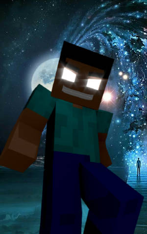 Herobrine Volmaan Kuns — Galaxy Tab Active Muurpapier