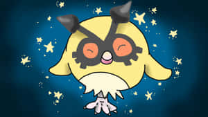 Hoothoot Illustrasie op Blou Agtergrond — Nintendo Muurpapier