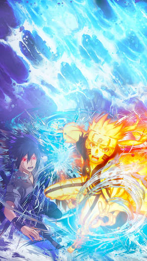 Indrukwekkende Sasuke Naruto iPhone Digitale Kuns — Naruto vs sasuke Muurpapier