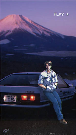 Initial D JDM Estetika — Anime kar Muurpapier