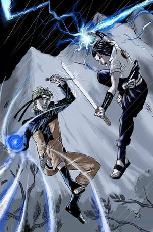 Intense Gevegs-uitdaging - Sasuke vs Naruto iPhone-agtergrond — Naruto vs sasuke Muurpapier