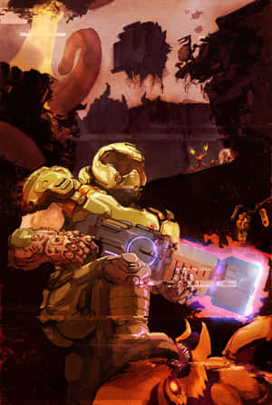 Doom-agtergrond — Vivo Pad Muurpapier