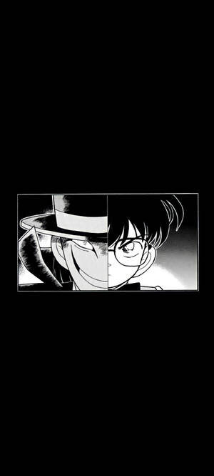 Conan Swart Anime agtergrond — 1440x3200 Muurpapier
