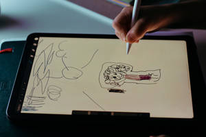 iPad Pro Doodles Op 'n Table — iPad Pro Muurpapier