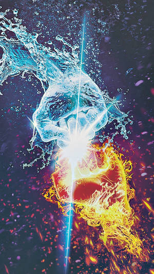 Iphone 12 Pro Max Water En Vuur muurpapier — iPhone 12 Pro Max Muurpapier